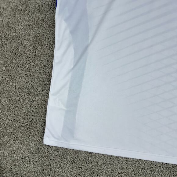 Sport Dri Shirt Mens XXL 2XL White Blue Geometric Polyester Short Sleeve - Picture 8 of 12